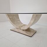 Table à café en pierre de Mactan ou table en pierre fossile, années 1990