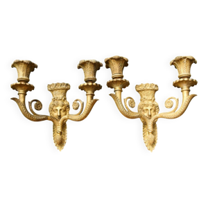 Paire d'appliques en - empire bronze