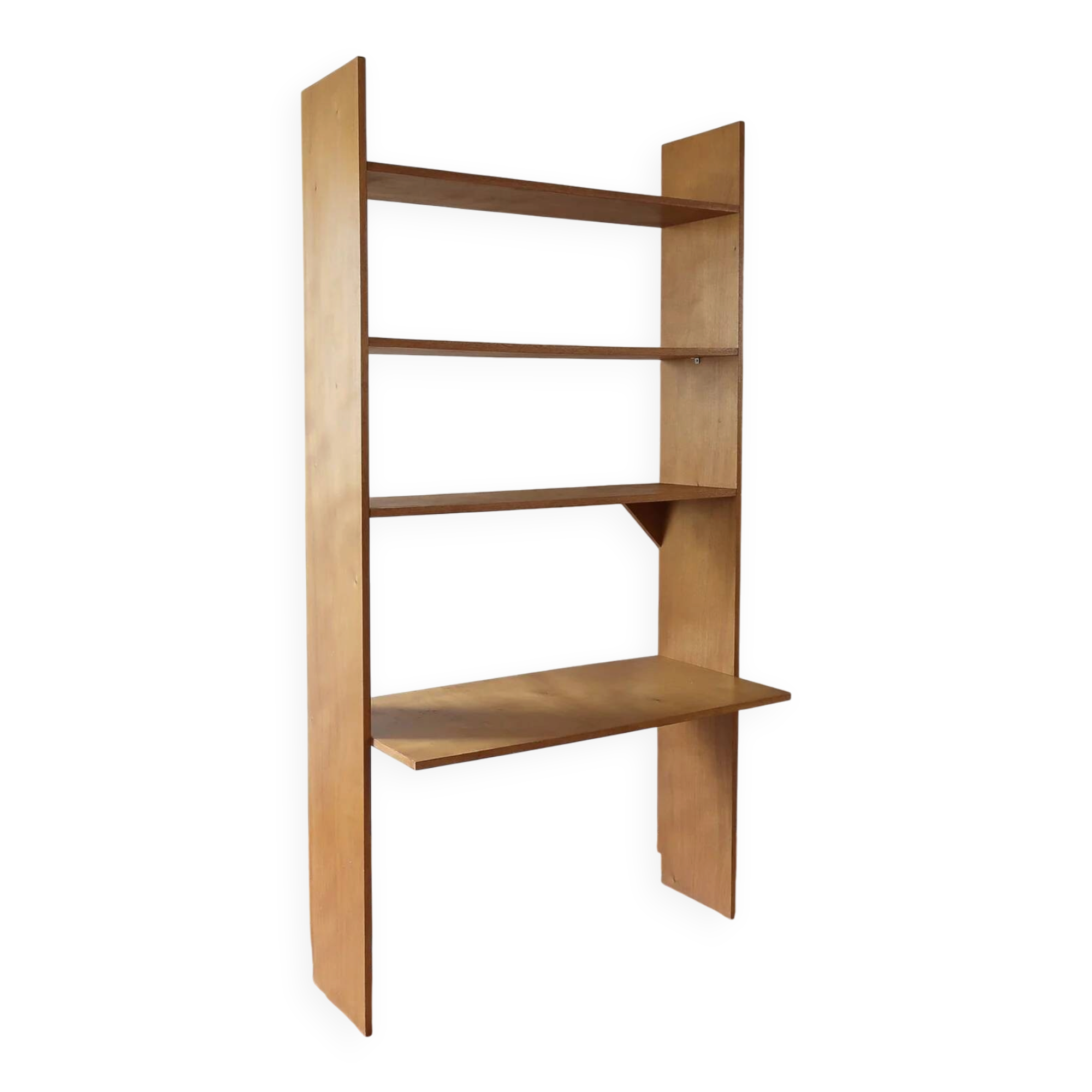 Birch plywood bookshelf, desk top.