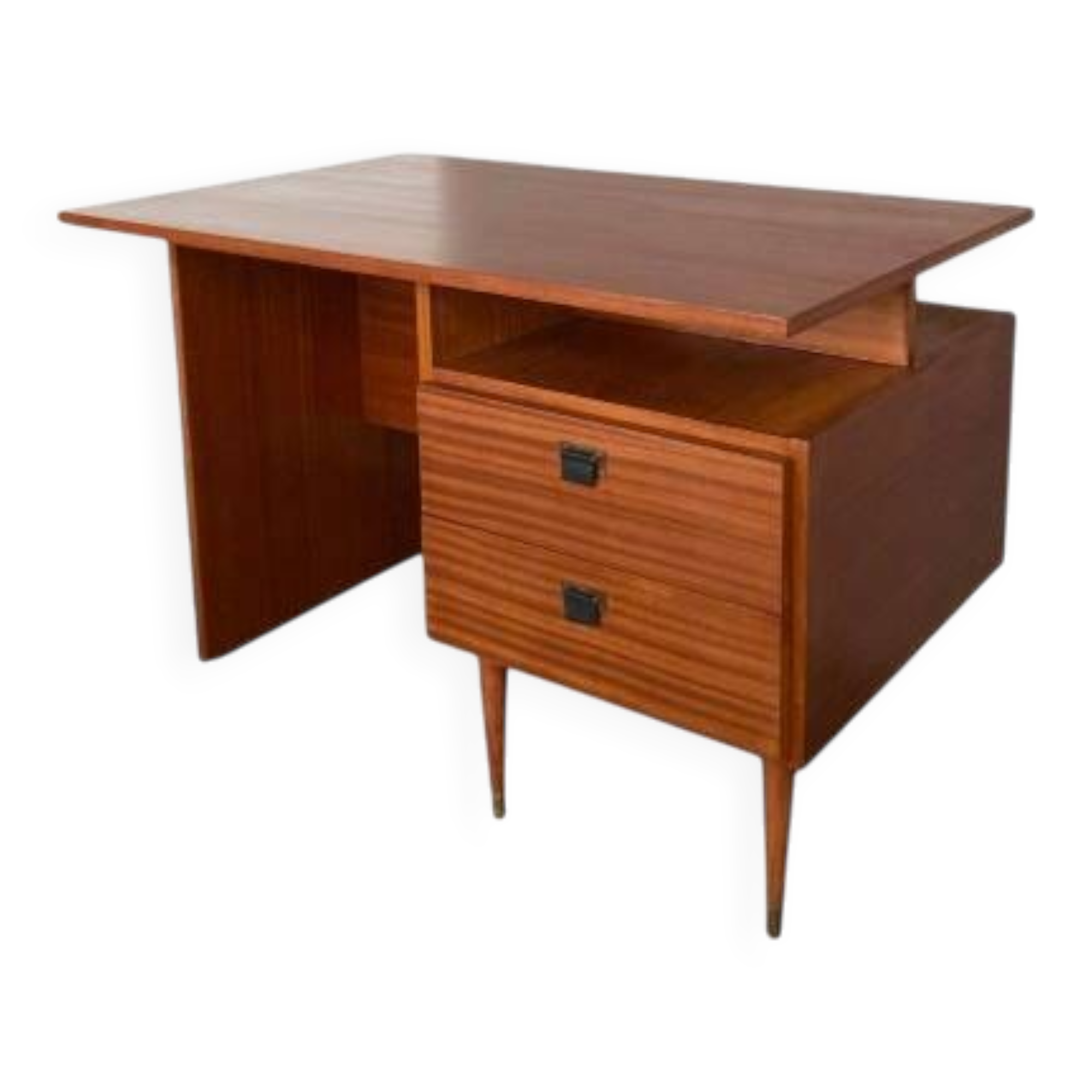 Bureau vintage en acajou, 1950, restauré