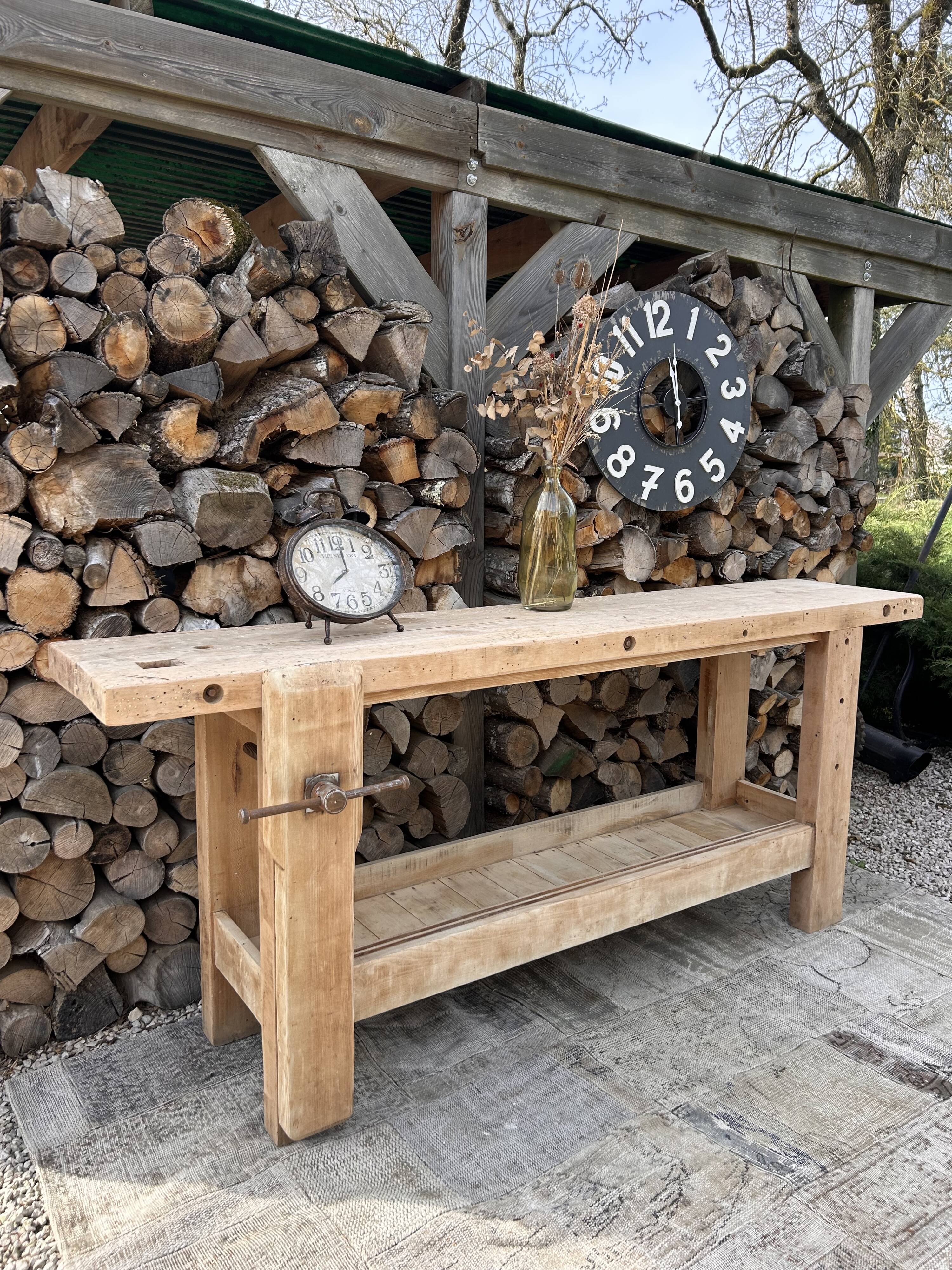 Renovated carpenter's workbench