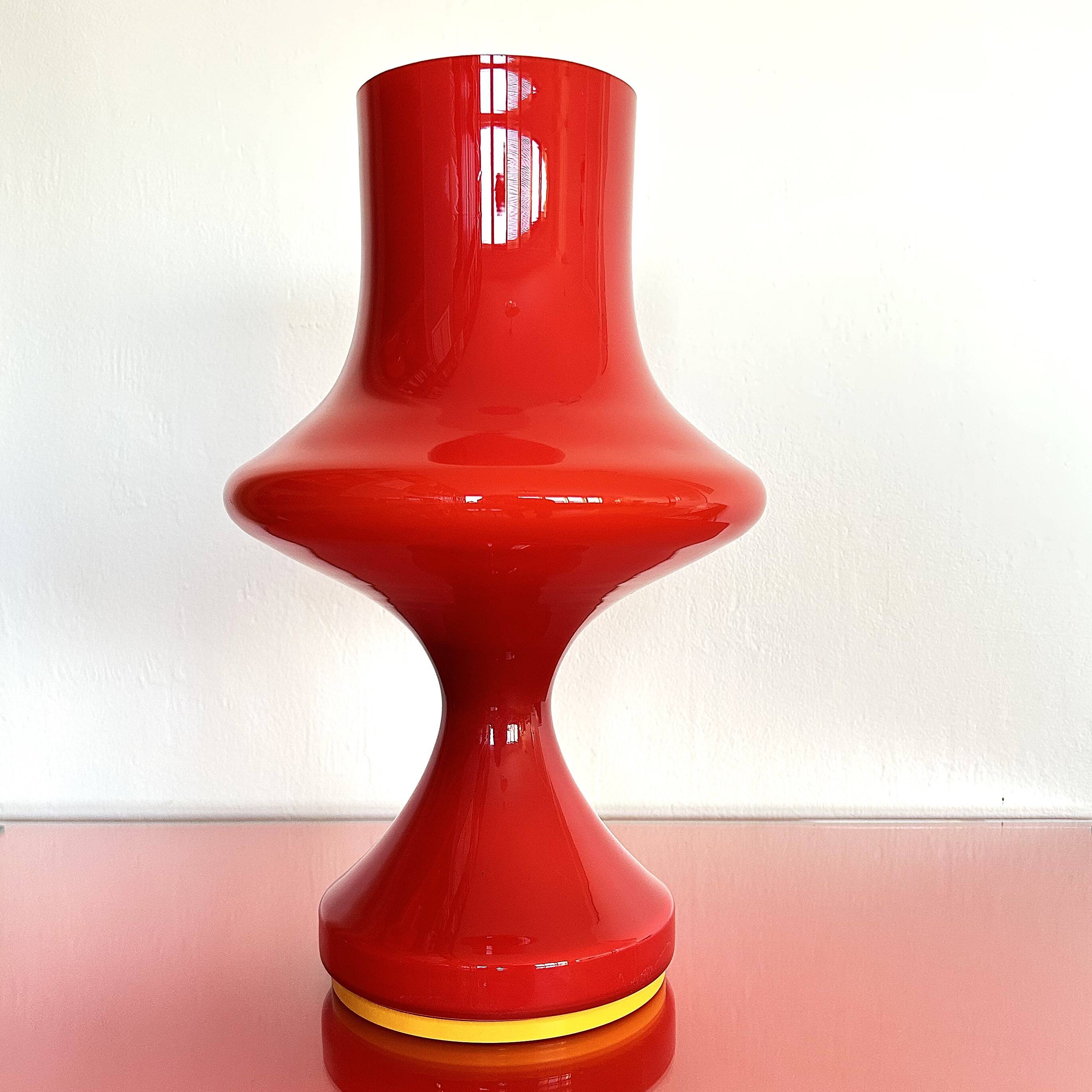 Mid-Century opaline glass table lamp