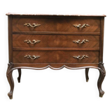 Louis XV style chest of drawers in wood and marble