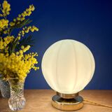 Vintage Art Deco blue opaline globe table lamp
