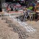 Serie de chaises de jardin en metal