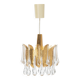 Palwa ceiling light by Palme & Walter, gilded brass and glass, Germany, 1970s.