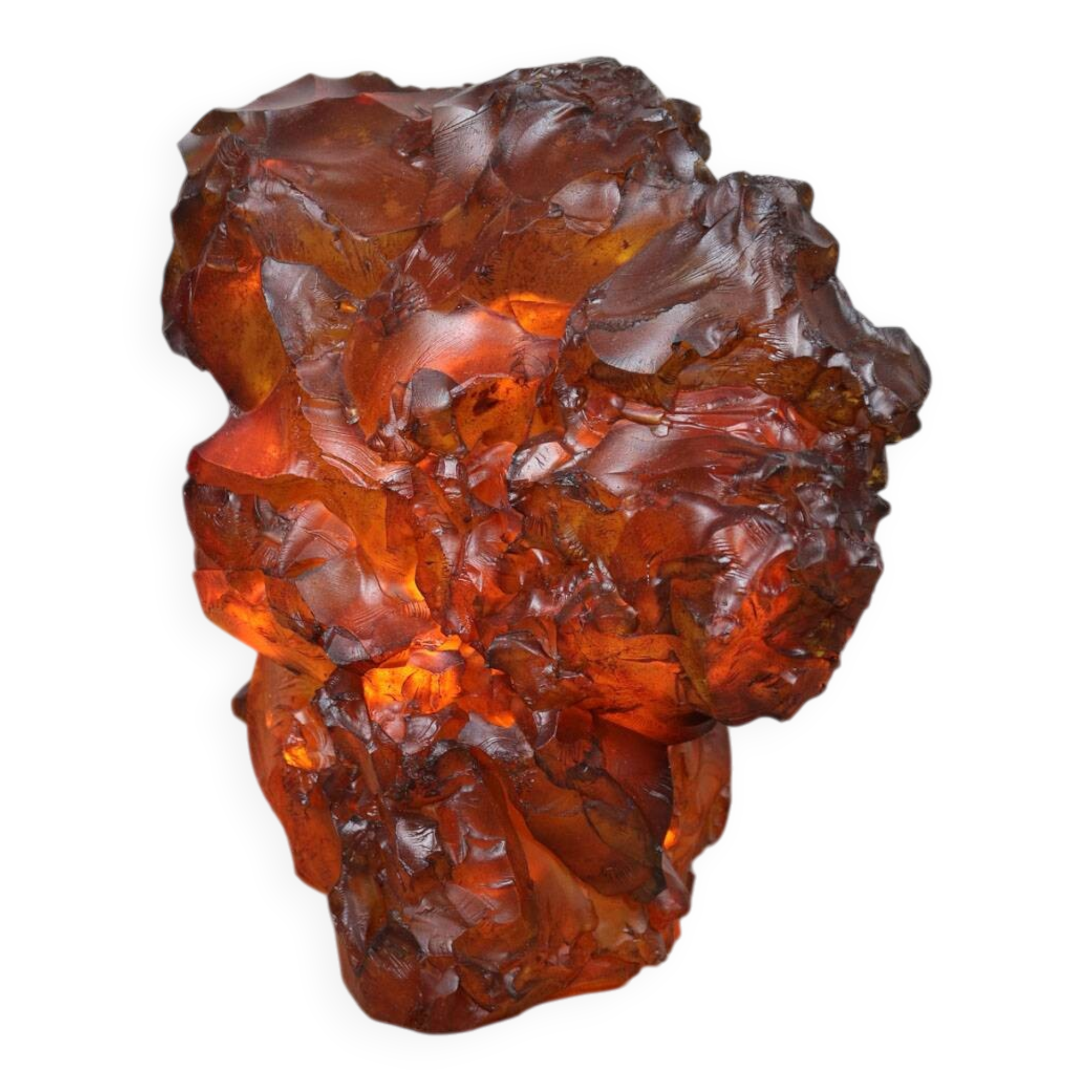 Vintage Italian Orange Sculpture Lamp, 70s