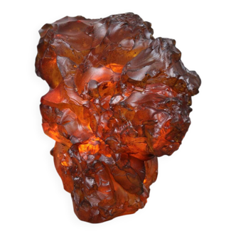 Vintage Italian Orange Sculpture Lamp, 70s