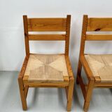 Chaises danoises vintage en pin avec corde en papier par TP Design pour Gm Møbler, années 1970, lot de 6