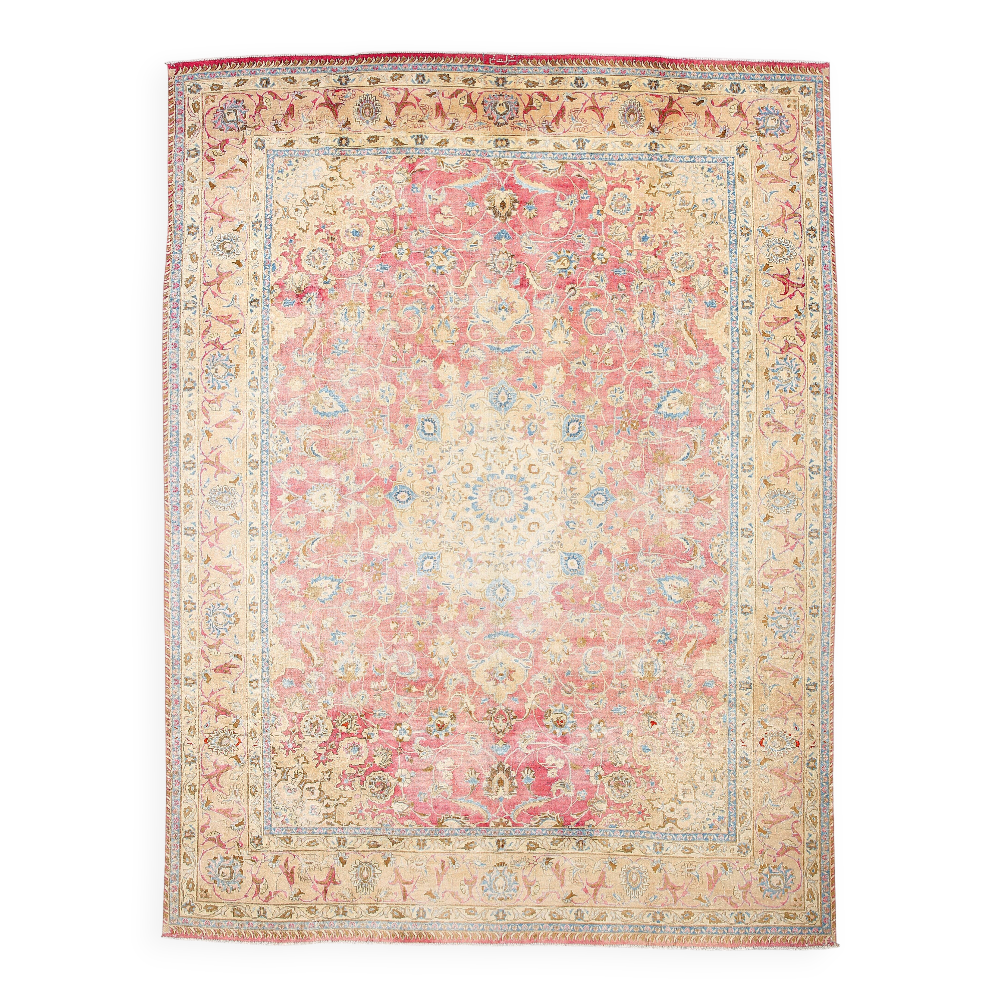 9x12 Pale Red & Cream Classic Persian Rug, 279x374Cm