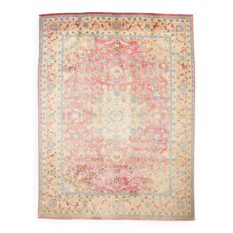 9x12 Pale Red & Cream Classic Persian Rug, 279x374Cm