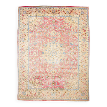 9x12 Pale Red & Cream Classic Persian Rug, 279x374Cm