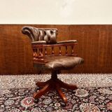 Brown Chesterfield Captain Desk Chair Office chair