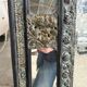 Mirror in brass and blackened wood Louis XIII style around 1880 h: 149 cm