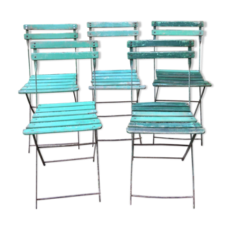 5 chairs Maxeville Years 30-40 Wood and Metal