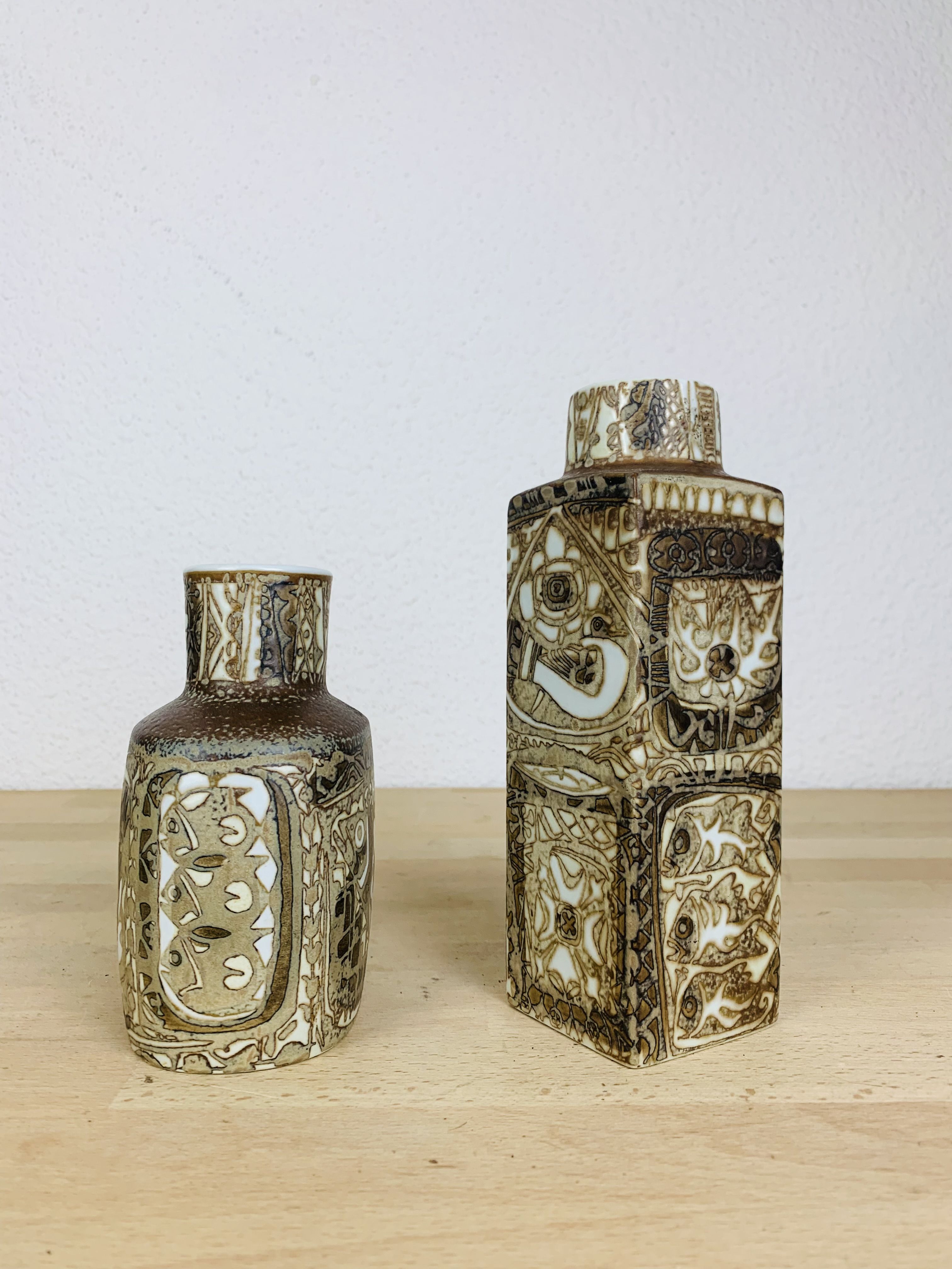 Pair of Royal Copenhagen Fajance vases by Nils Thorsson