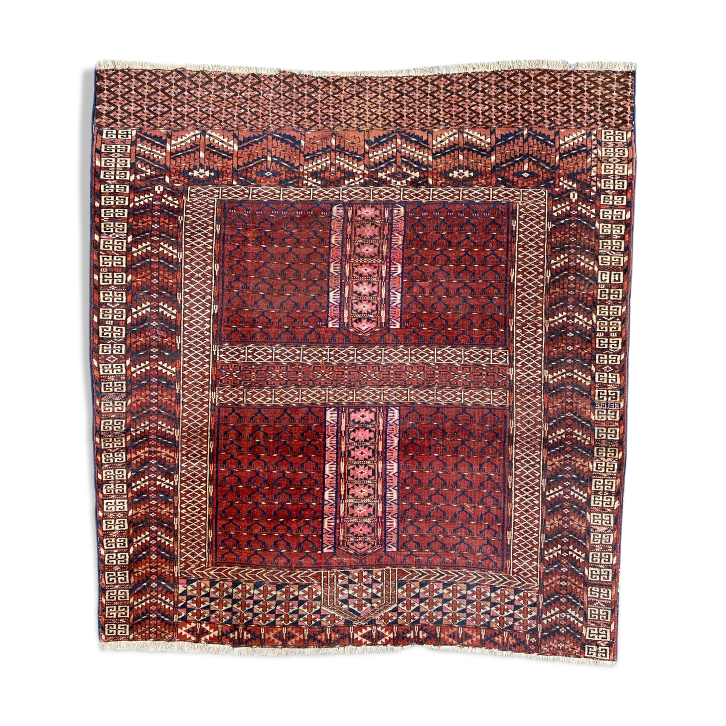 19th century Afghan Hatchlou tribal antique rug 131x140 cm