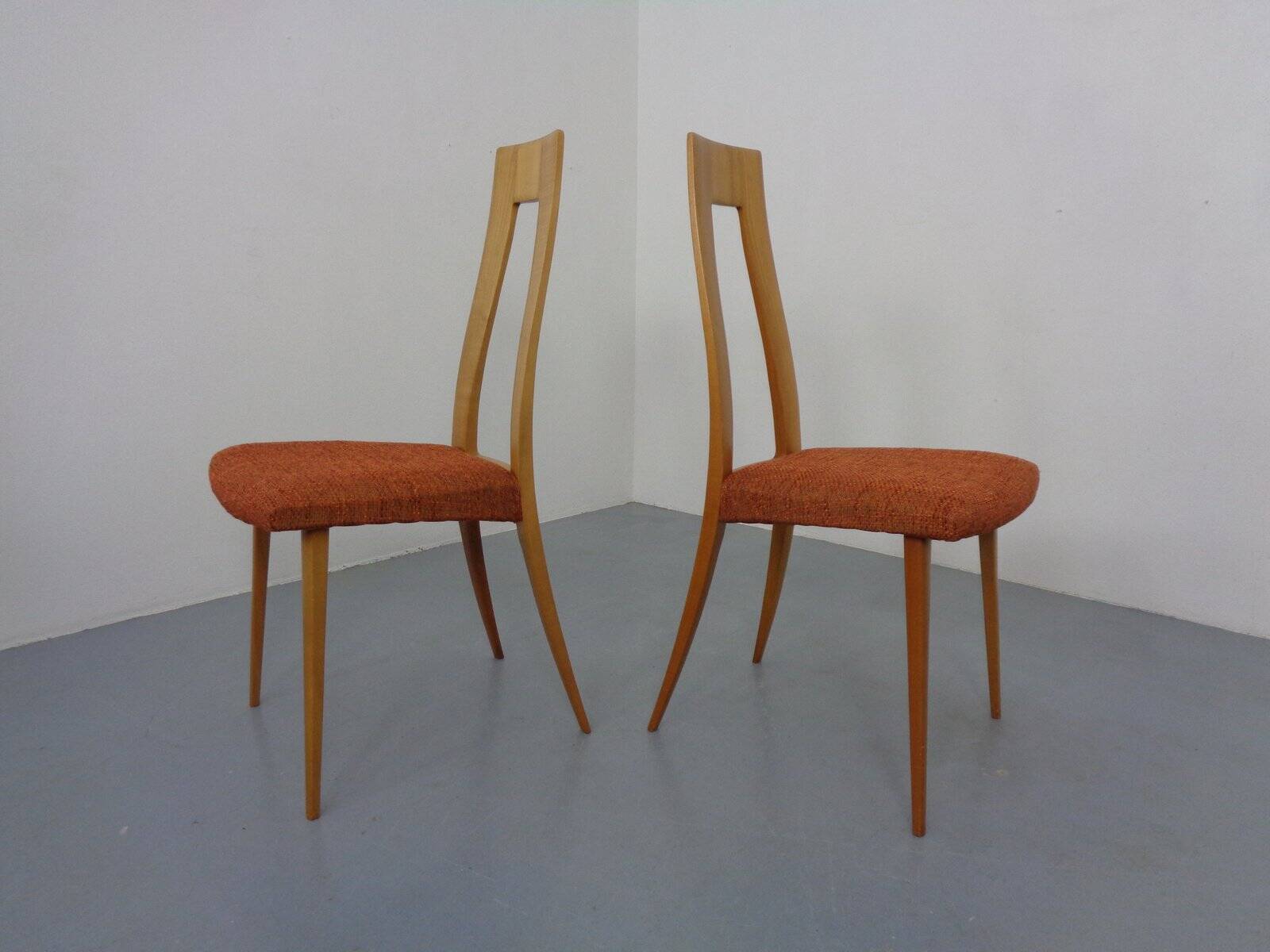 Cherry wood chairs by Ernst-Martin Dettinger, Germany, 1960s, set of 2.