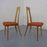 Cherry wood chairs by Ernst-Martin Dettinger, Germany, 1960s, set of 2.