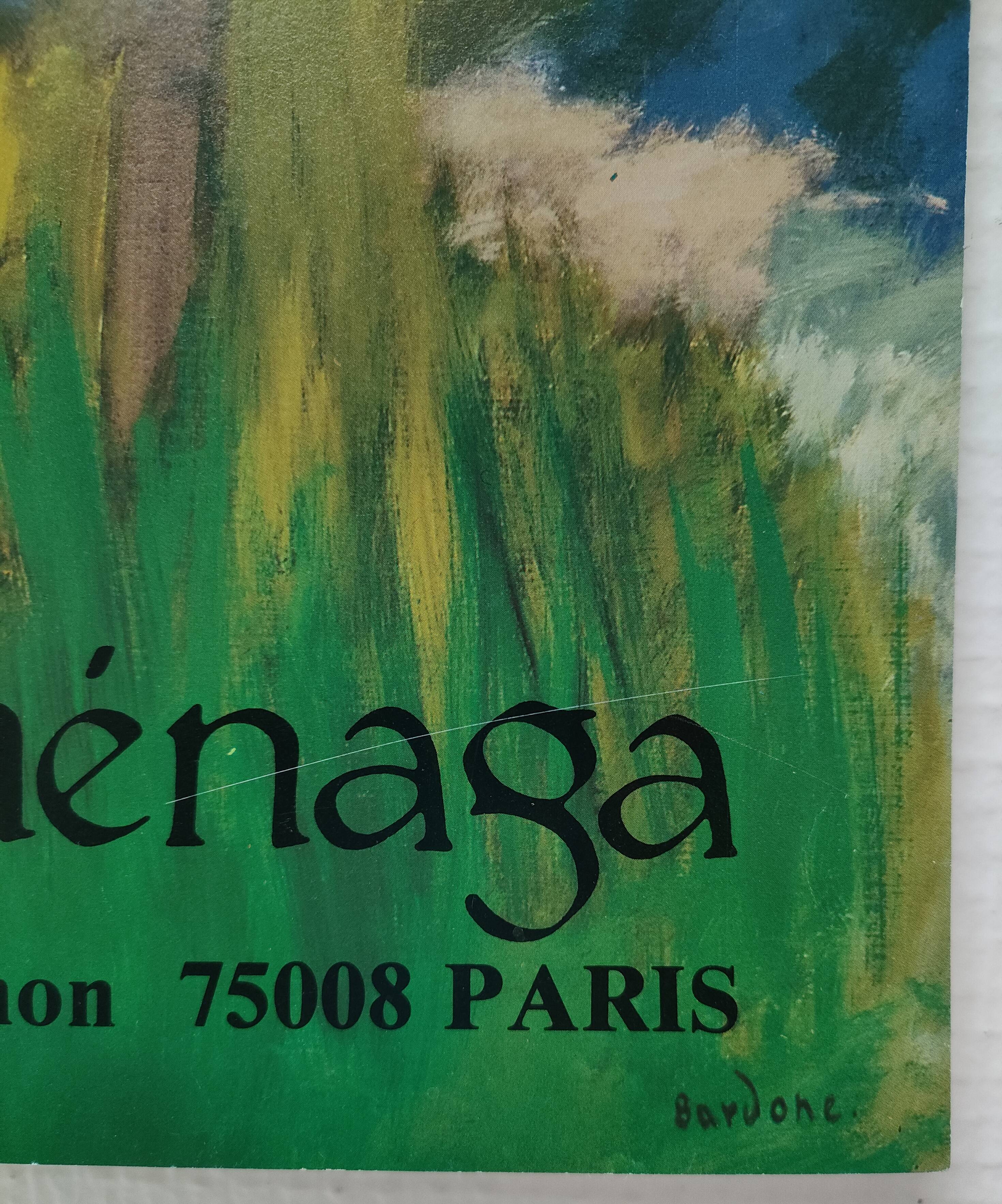 Affiche originale exposition Bardone galerie Taménaga Paris 1988