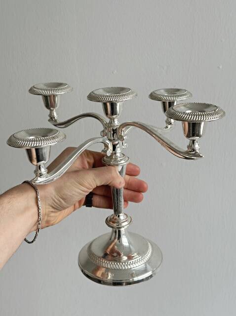 Chandelier ancien à 5 branches en métal