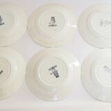 Set of 6 blue ironstone plates