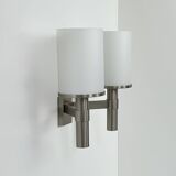 Perzel double wall light model 1141, metal and opaline, France, 1960.