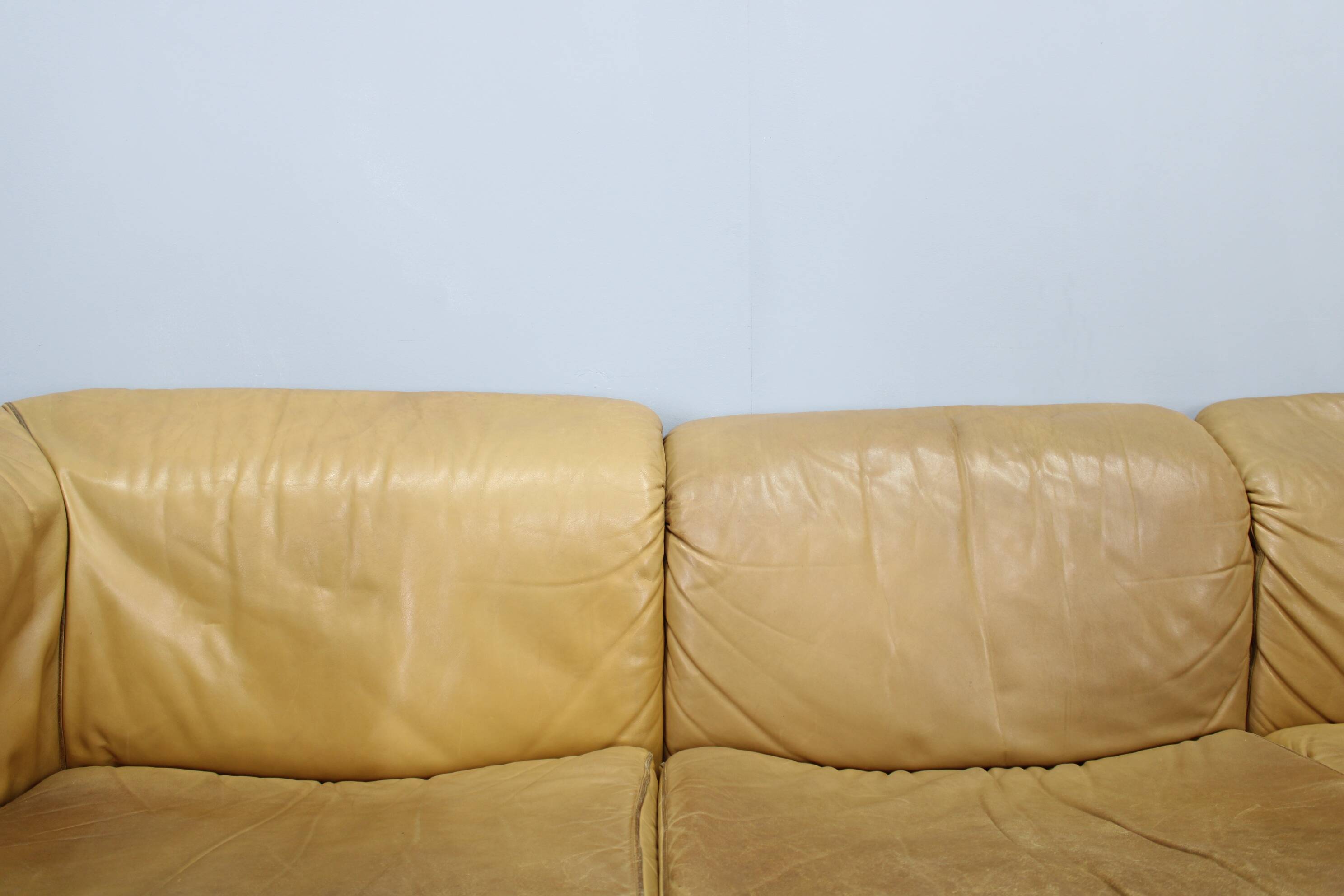 1970s Wittmann Hochbaret leather Modular Sofa, Austria