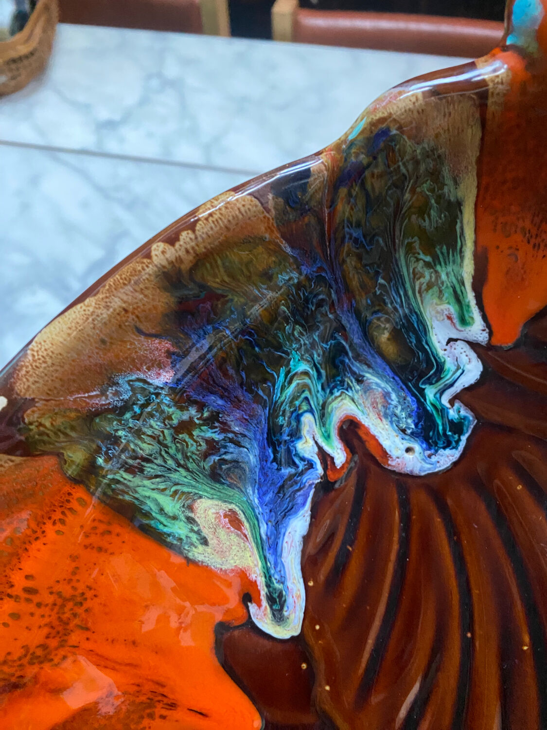 XL fish platter, vintage Vallauris style