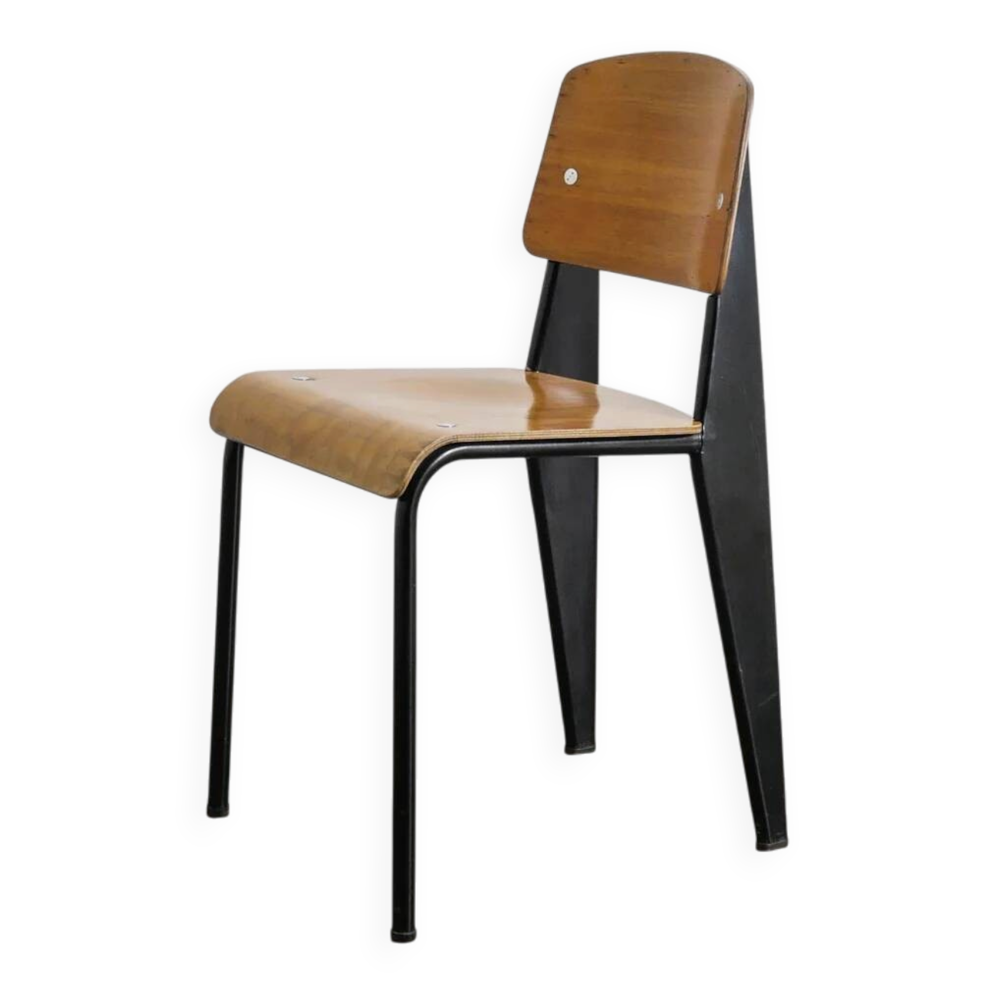 Vintage French Mid Century Jean Prouvé Metropole Standard Chair, 1950s