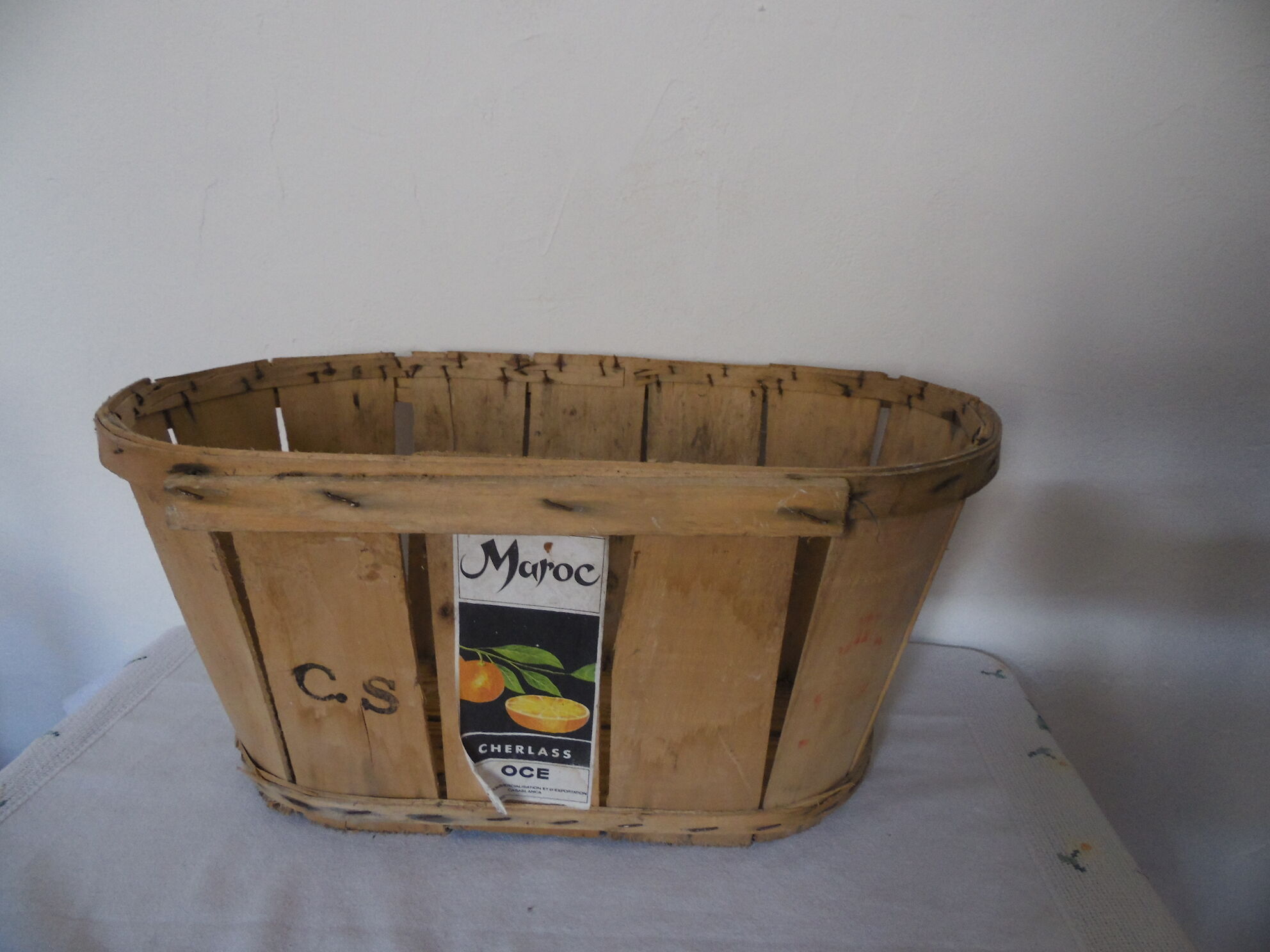 Old wood storage basket