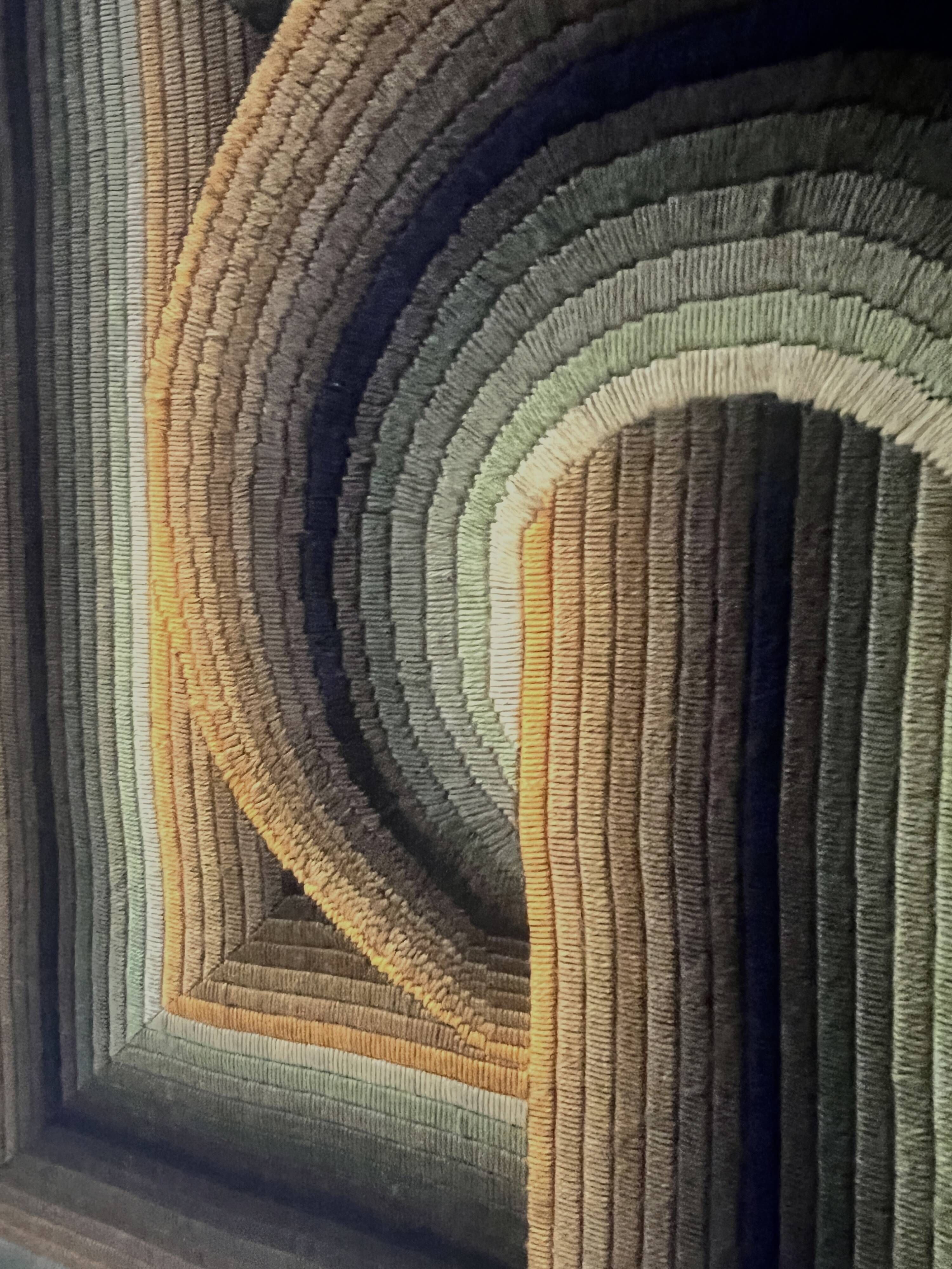 Patrice Allard, Kinetic Tapestry Painting, Vasarely School, Circa 1970