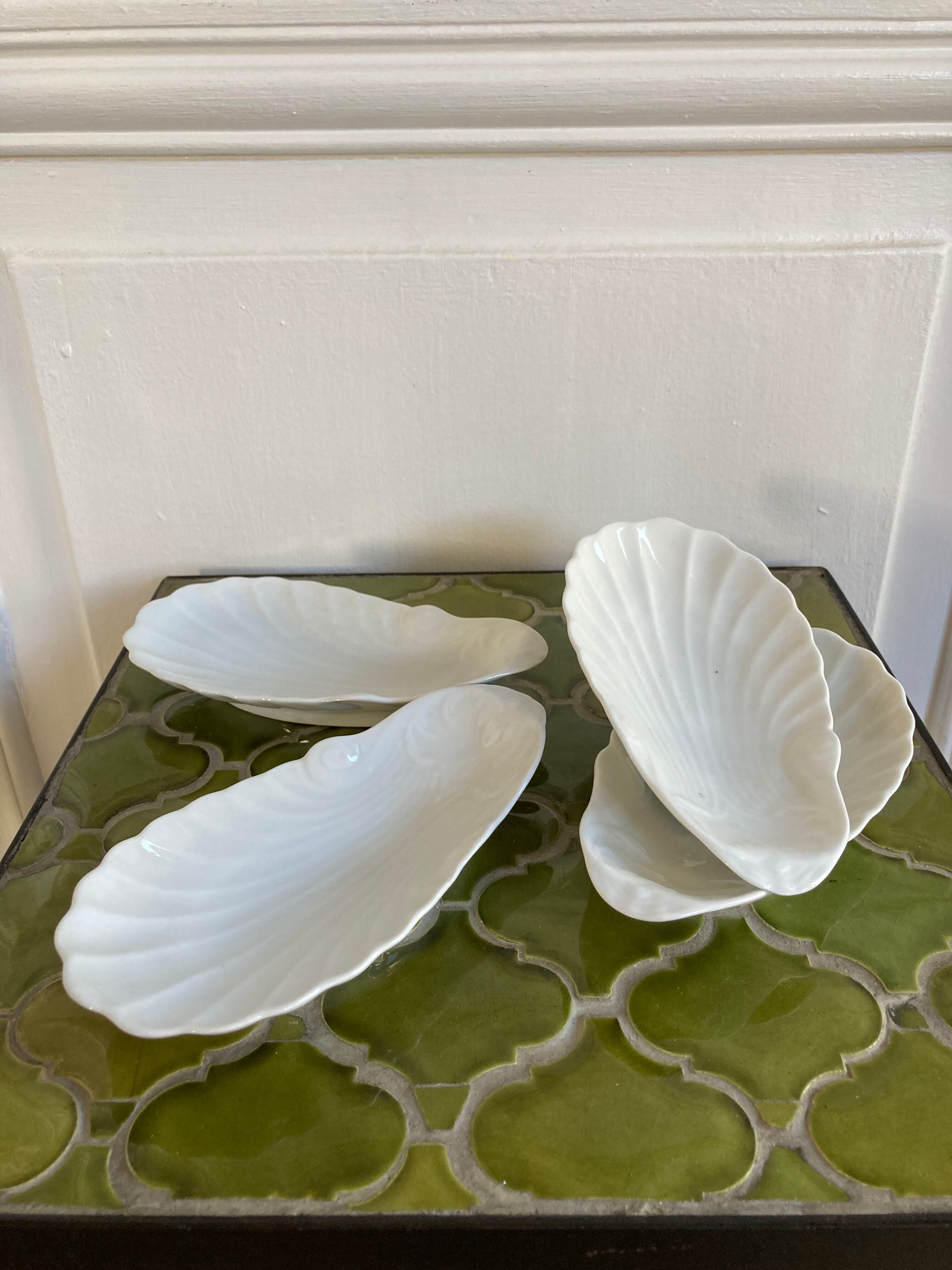 Antique porcelain cups scallops