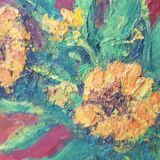 Oil on canvas "marigold flowers"