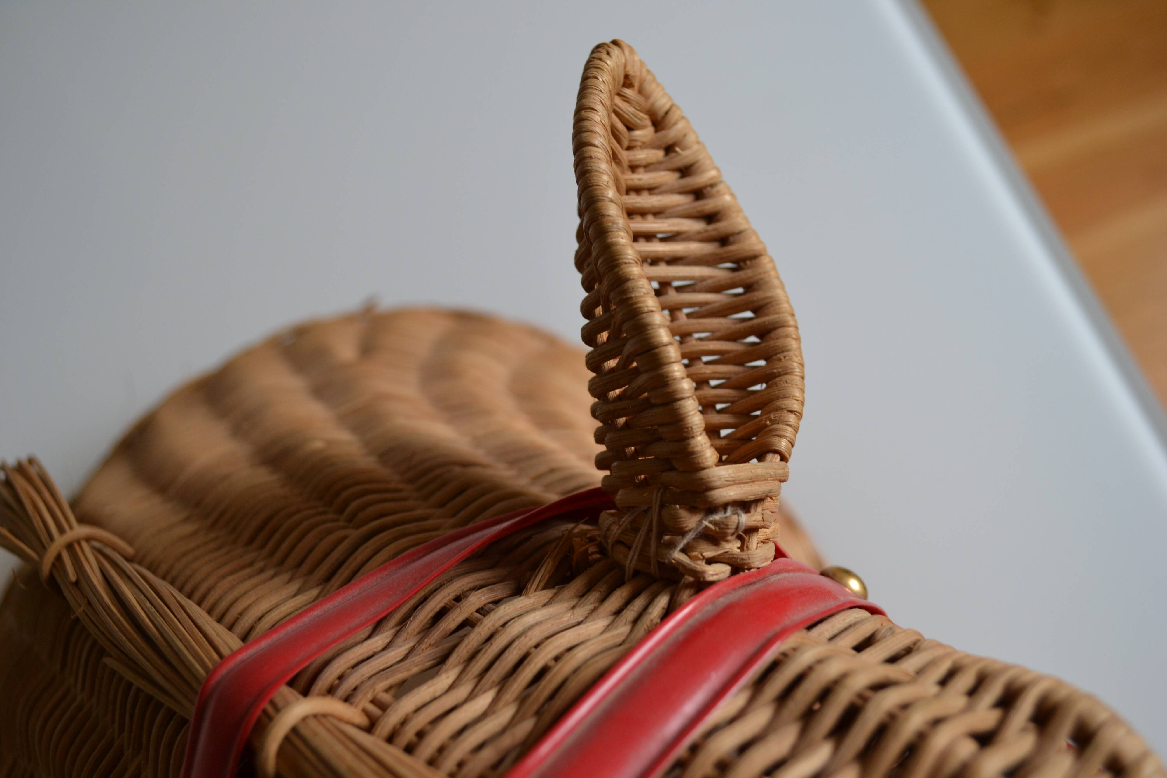 Rattan horse head 1960s 1970s