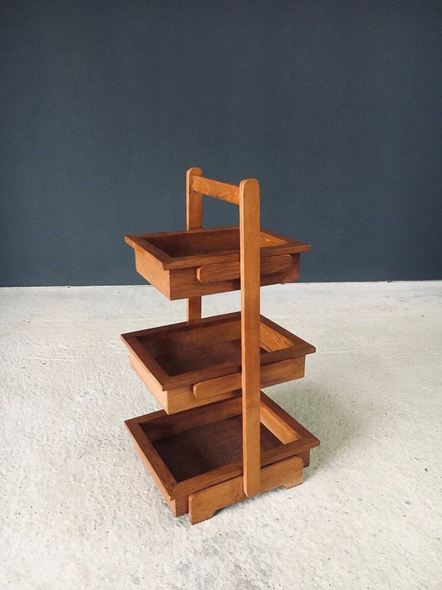 Mid-Century Oak Magazine Holder, Belgium, 1950s