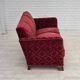 1950s, Danish 3-seater sofa, furniture velour, oak wood.