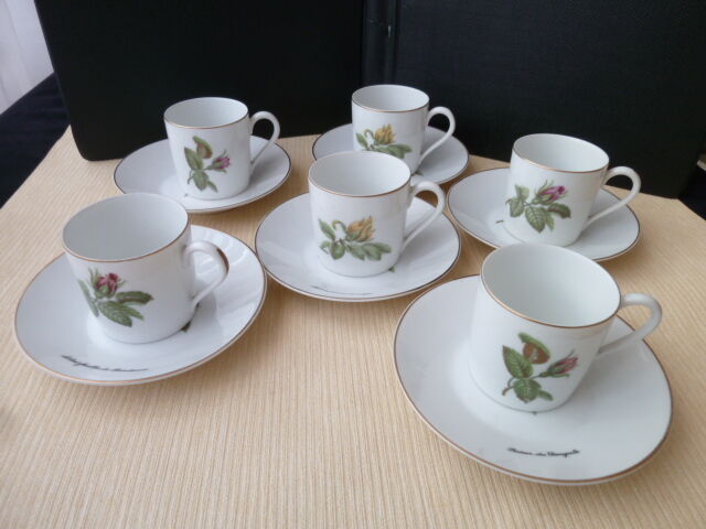 Set of 6 mocha coffee cups in Paris porcelain