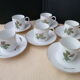 Set of 6 mocha coffee cups in Paris porcelain