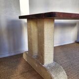 Oak and stone table
