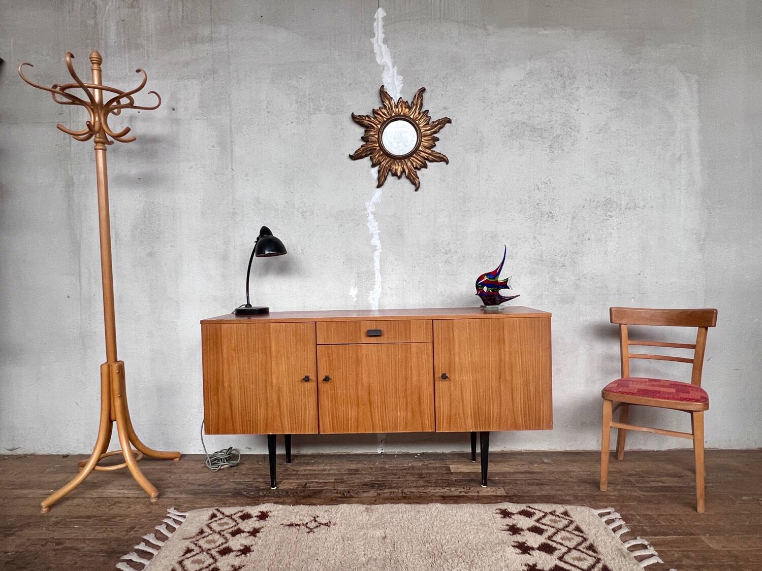 Vintage Scandinavian sideboard with gray legs