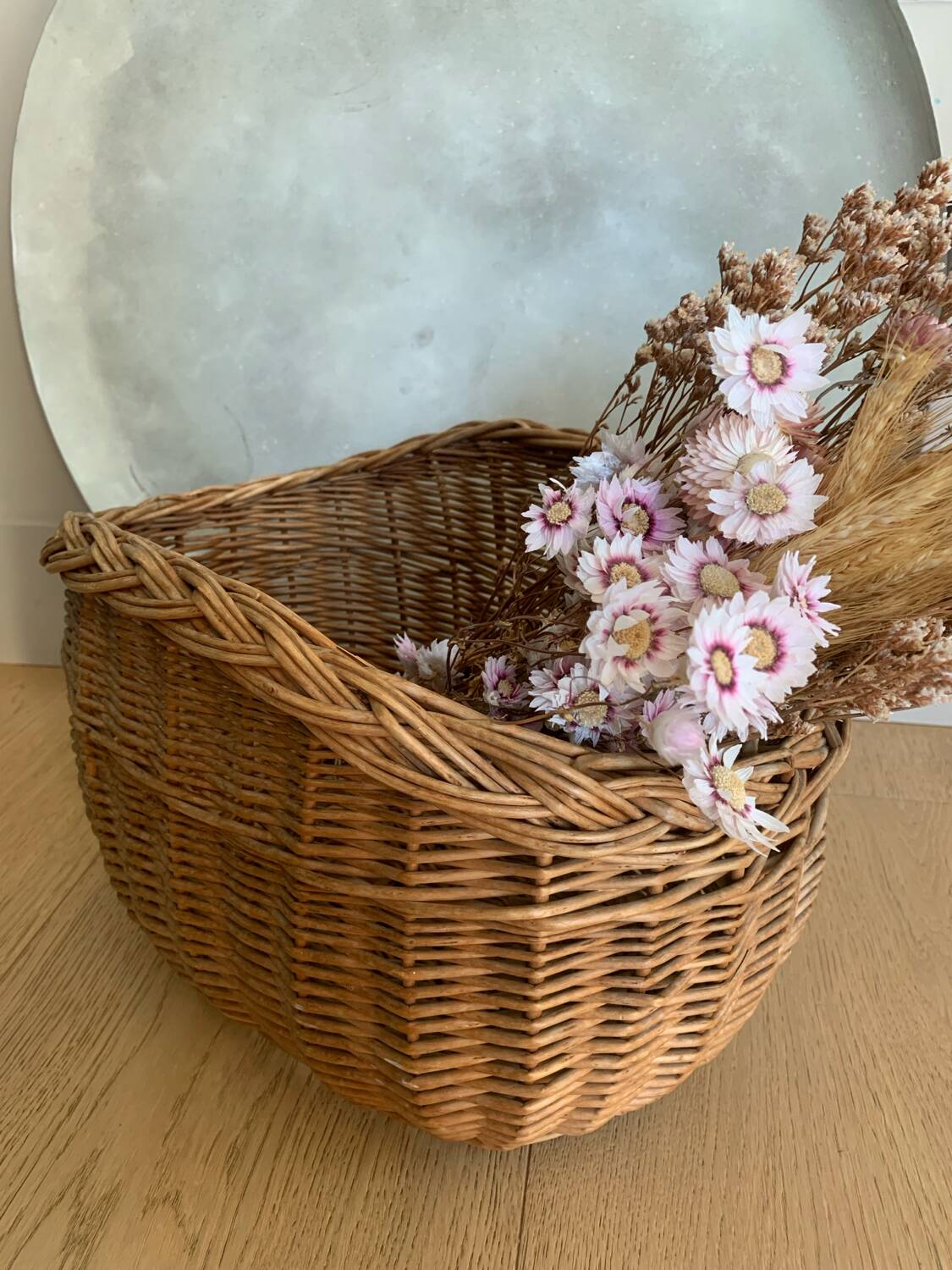 Panier en osier sans anse