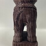 Rattan and bamboo elephant pedestal or side table, France, 1970s