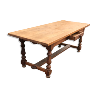 Old large solid oak farm table