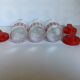 3 jars red and white dish towel pattern