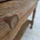 1970s, Scandinavian side table with drawers, solid oak wood, rattan.
