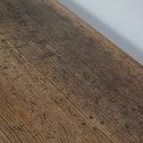Grande table à manger rustique française du XIXe siècle en orme et chêne