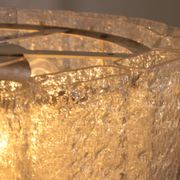 "Doria Leuchten Ice Glass Hanging Lamp with Relief Glass Cylinders, 1960s"
