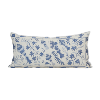 Long fish motifs suzani pillow cover