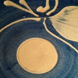 Pair of handcrafted bowls by Le Fer Rouge with blue and beige decor